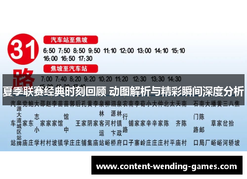 夏季联赛经典时刻回顾 动图解析与精彩瞬间深度分析
