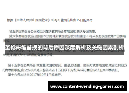圣枪哥被替换的背后原因深度解析及关键因素剖析